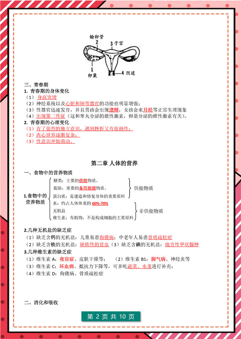 七年级下册 生物 高频考点_页面_02.jpg 地理+生物-答题模板--七年级下册